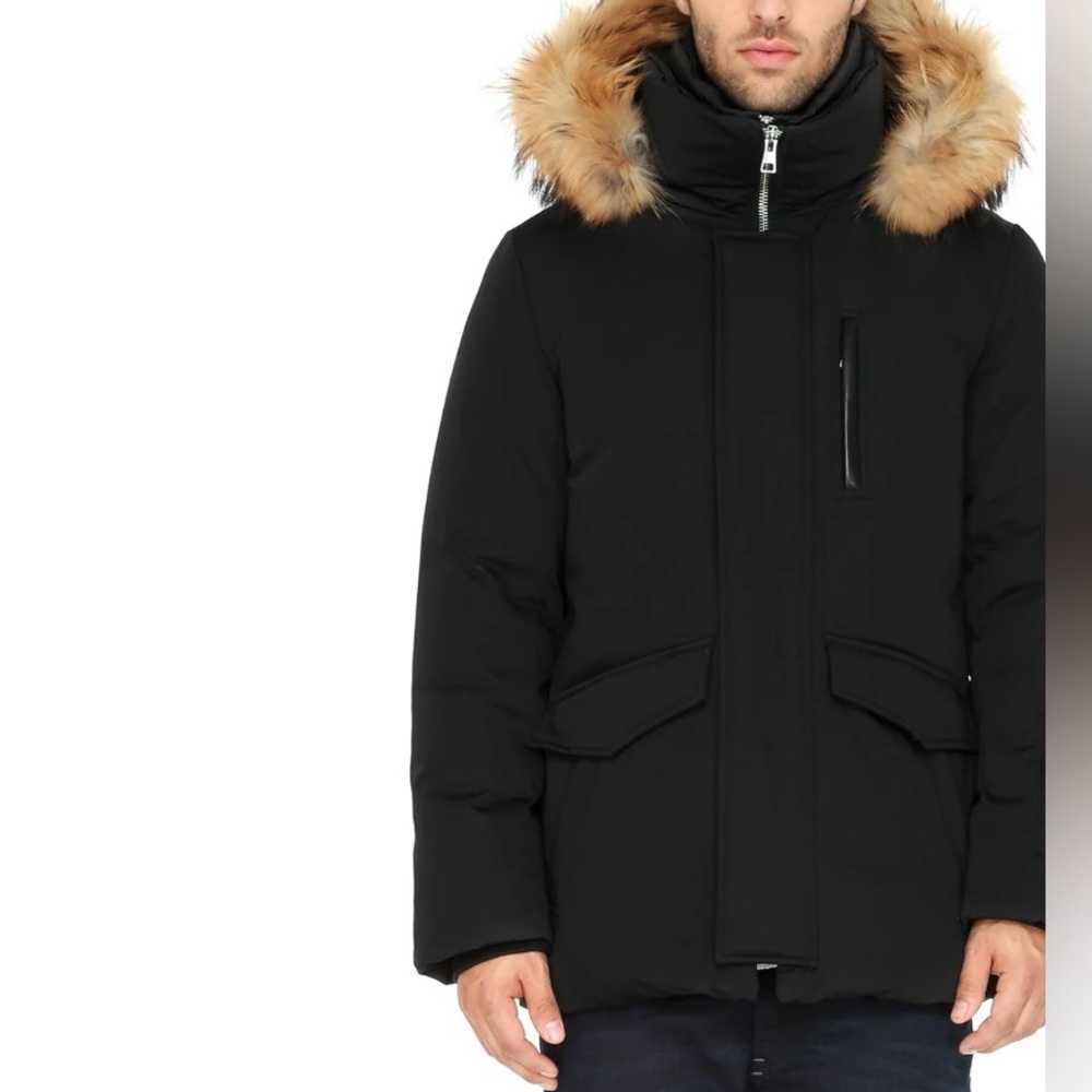 ❤️Soia&Kyo Men's Reuben Down Coat - Raccoon Fur. Black. Size:M